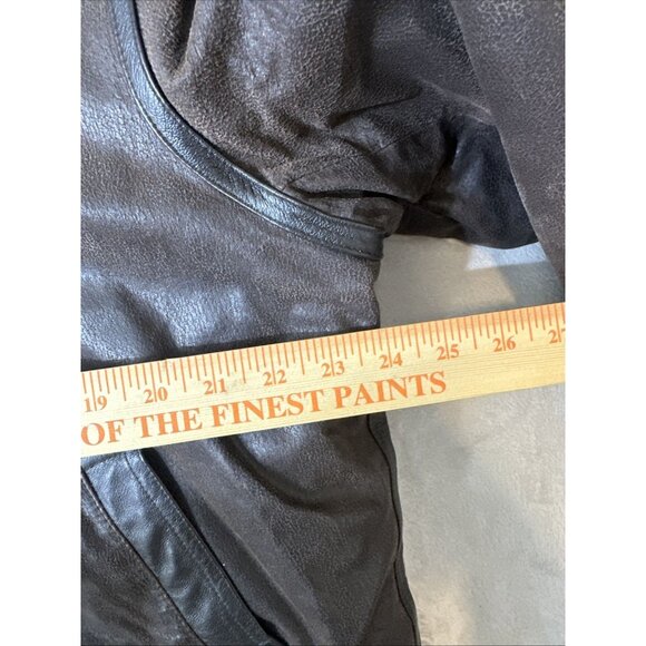 St Johns Bay XL Faux Shearling Lined Leather Jacket Brown Aviator Bomber Coat - Picture 6 of 11